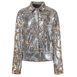 Barbie Silver and Gold Sequin Bomber Jacket